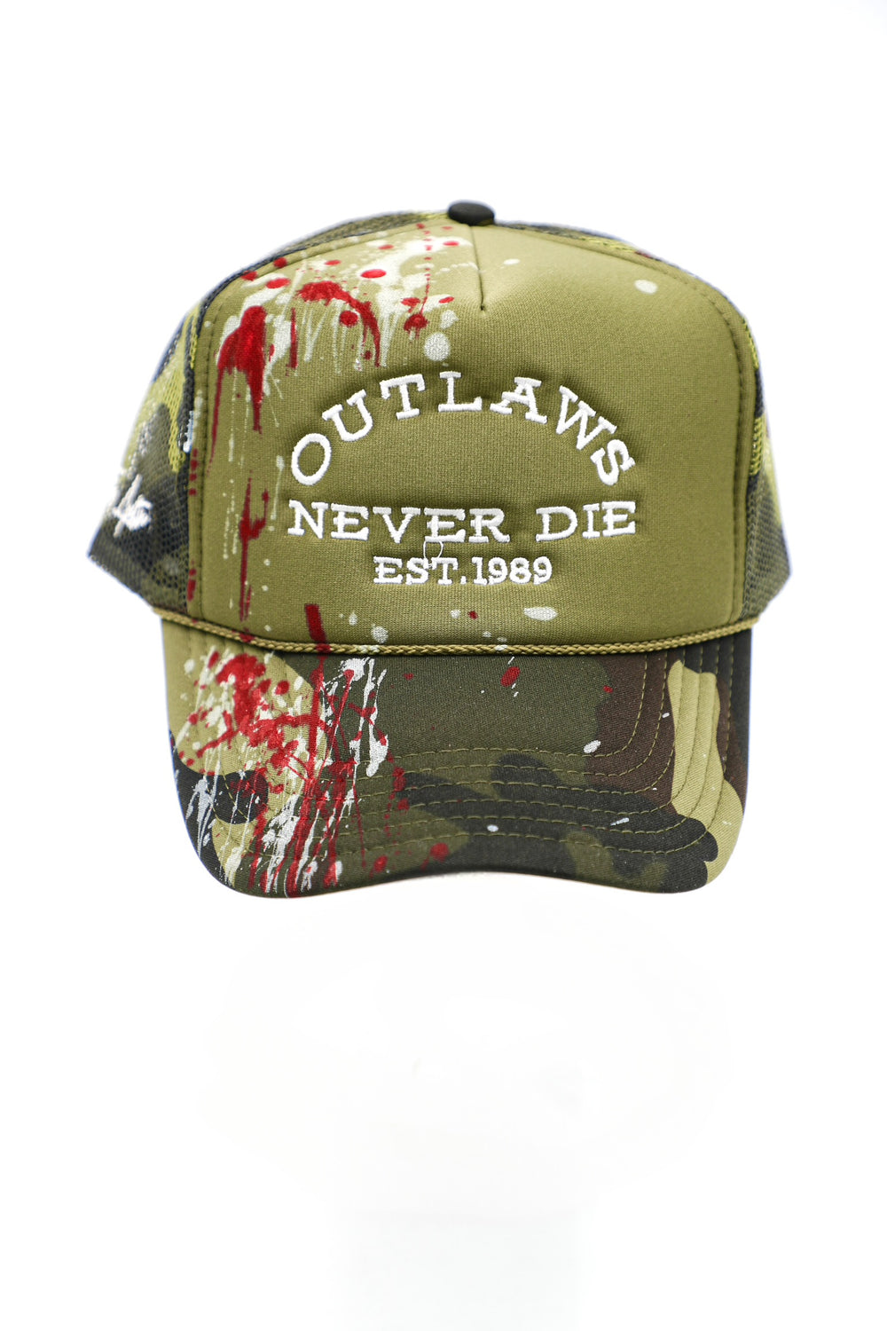 OUTLAWS NEVER DIE Custom Camo Hat